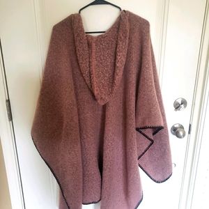 Mauve with black cardigan